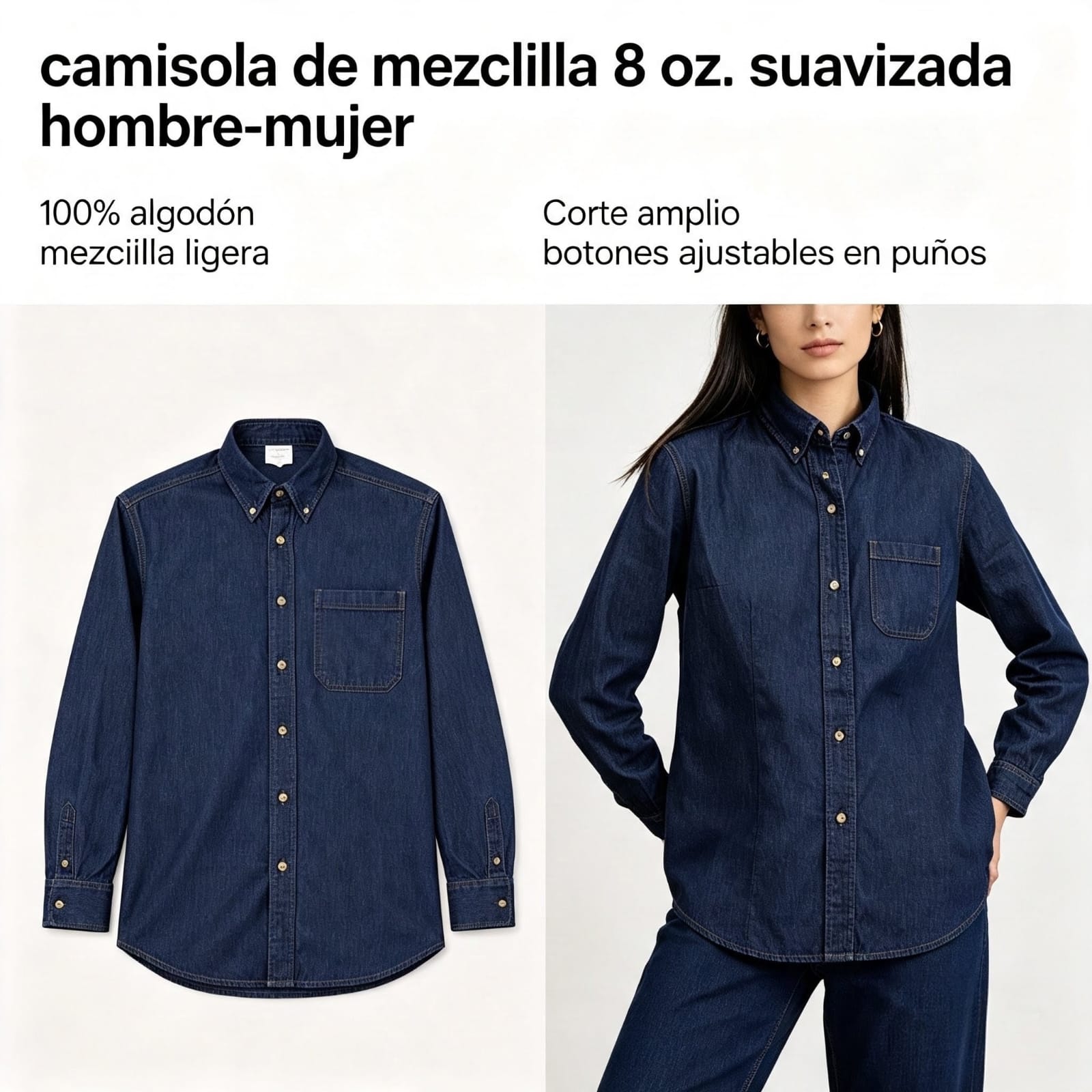 Camisola de mezclilla 8 onz